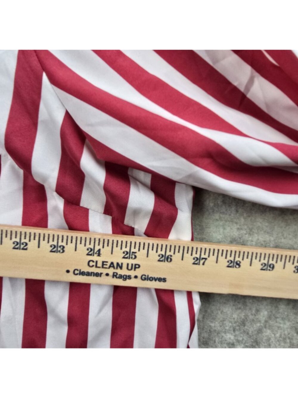 Red & White Striped Blouse With Tie Sleeves Shein Curve 5XL Polyester & Elastane - Picture 7 of 7